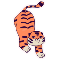 Cute Tiger Cartoon Sticker