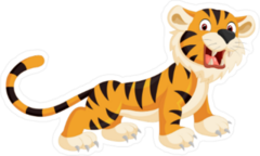 Cute Tiger Cub Roaring Sticker