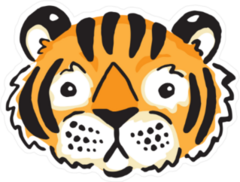 Cute Tiger Face Sticker