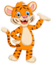Cute Tiger Waving Hand Sticker