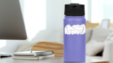 Cute Tooth Boy And Girl With Toothpaste Illustration Sticker on a Water Bottle (New) example