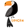 Cute Toucan Cartoon Sticker