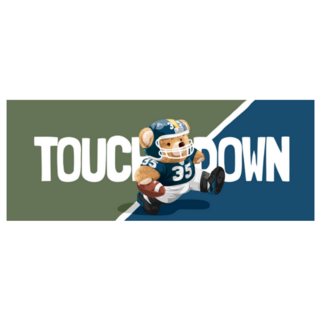 Cute Touchdown Bear Football Player Sticker