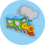Cute Train Cartoon Sticker
