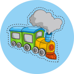 Cute Train Cartoon Sticker
