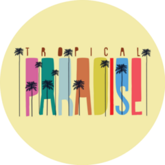 Cute Tropical Palm Paradise Slogan Florida Sticker