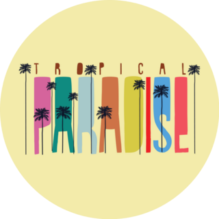 Cute Tropical Palm Paradise Slogan Florida Sticker