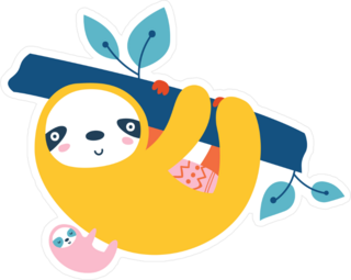 Cute Tropical Sloths Sticker