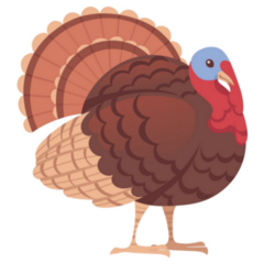 Cute Turkey Bird Cartoon Sticker