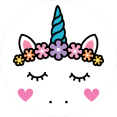 Cute Unicorn Face Sticker