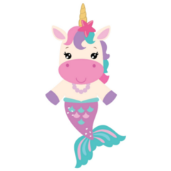 Cute Unicorn Mermaid Cartoon Sticker