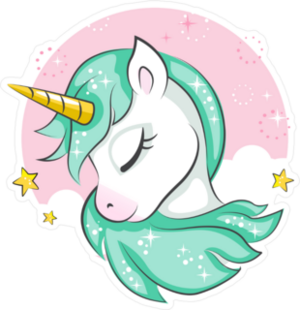 Cute Unicorn with Green Mane Sticker