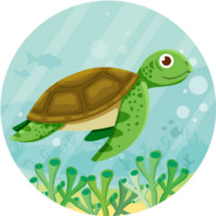 Cute Vector Sea Turtle. 