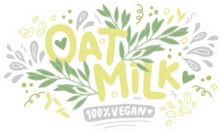 Cute Vegan Oat Milk Sticker