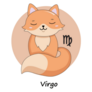 Cute Virgo Fox Illustration Zodiac Sticker
