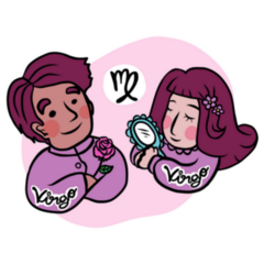 Cute Virgo Horoscope Cartoon Sticker