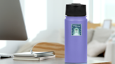 Cute Walrus Happy Winter Sticker on a Water Bottle (New) example