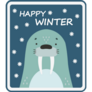 Cute Walrus Happy Winter Sticker