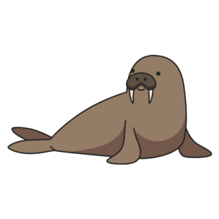 Cute Walrus Illustration Sticker