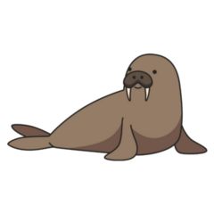 Cute Walrus Illustration Sticker