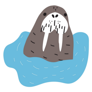 Cute Walrus In Scandinavian Style Sticker