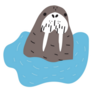 Cute Walrus In Scandinavian Style Sticker