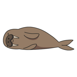 Cute Walrus Laying Down Sticker