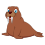 Cute Walrus Mascot Cartoon Sticker