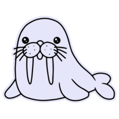 Cute Walrus Outline Sticker