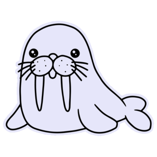 Cute Walrus Outline Sticker
