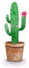 Cute Watercolor Cactus Sticker