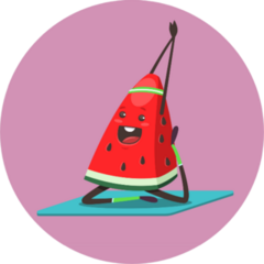 Cute Watermelon Doing Yoga Exercise Sticker