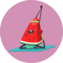 Cute Watermelon Doing Yoga Exercise Sticker