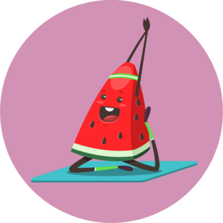 Cute Watermelon Doing Yoga Exercise Sticker