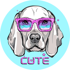 Cute Weimaraner Blue Sticker