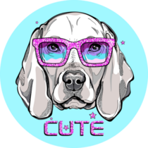 Cute Weimaraner Blue Sticker