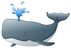 Cute Whale Cartoon Sticker
