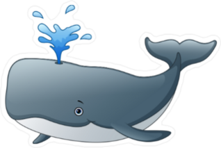 Cute Whale Cartoon Sticker