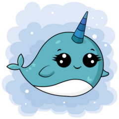 Cute Whale Unicorn Narwhal Sticker