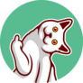 Cute White Cat Making Middle Finger Sticker