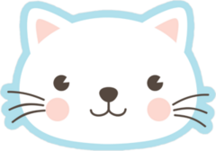 Cute White Kitten Face Sticker