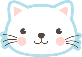 Cute White Kitten Face Sticker
