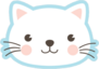 Cute White Kitten Face Sticker