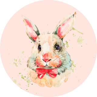 Cute White Rabbit With Red Bow Sticker