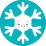Cute White Snowflake In Cartoon Style Sticker