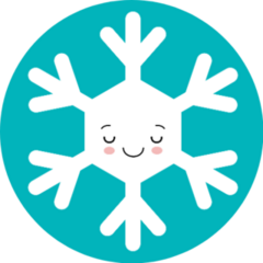 Cute White Snowflake In Cartoon Style Sticker