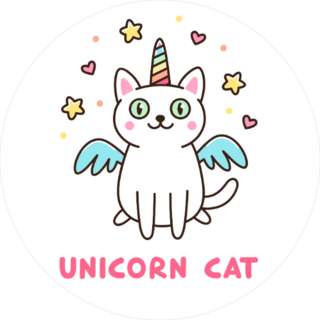 Cute White Unicorn Cat Sticker