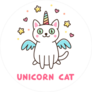 Cute White Unicorn Cat Sticker