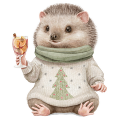 Cute Wine Hedgehog Sticker