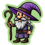 Cute Wizard On Green Sticker